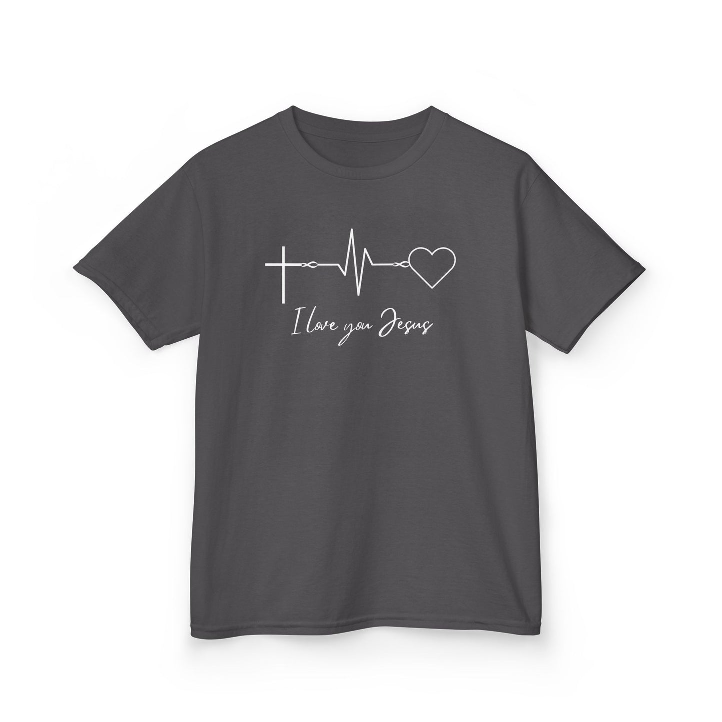 Kids T-Shirt - I Love You Jesus Comfortable Heavy Cotton Tee for Everyday Wear