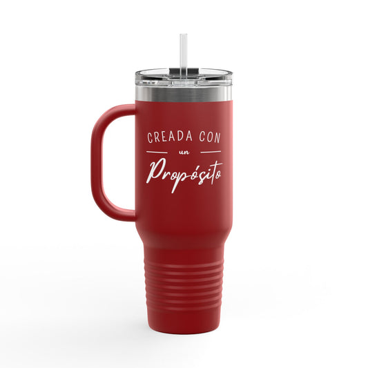 Insulated Travel Mug - 'Creada con un Propósito' Design, 40oz