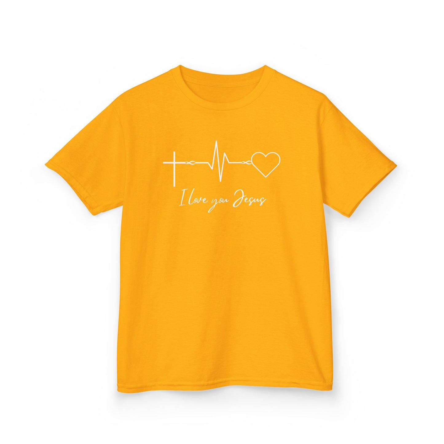 Kids T-Shirt - I Love You Jesus Comfortable Heavy Cotton Tee for Everyday Wear
