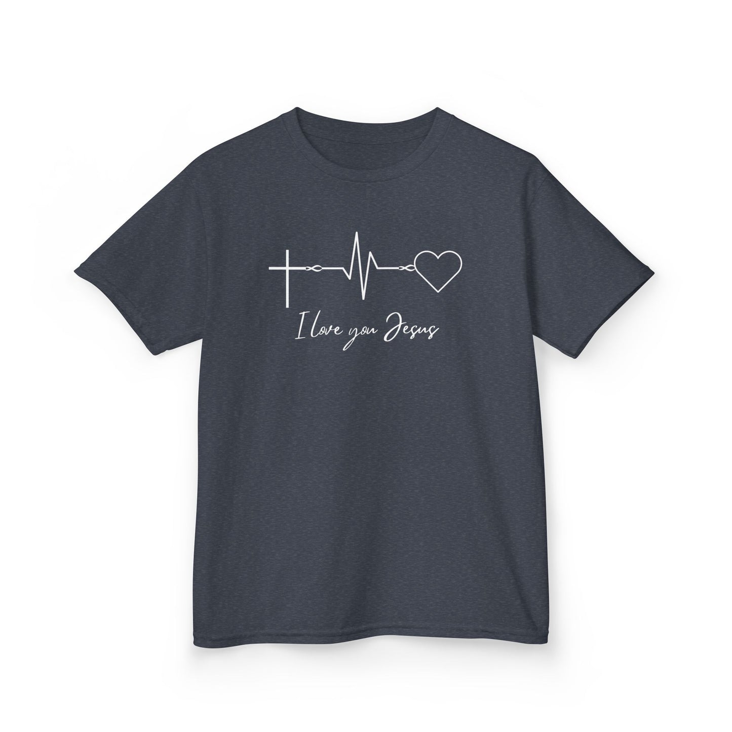 Kids T-Shirt - I Love You Jesus Comfortable Heavy Cotton Tee for Everyday Wear