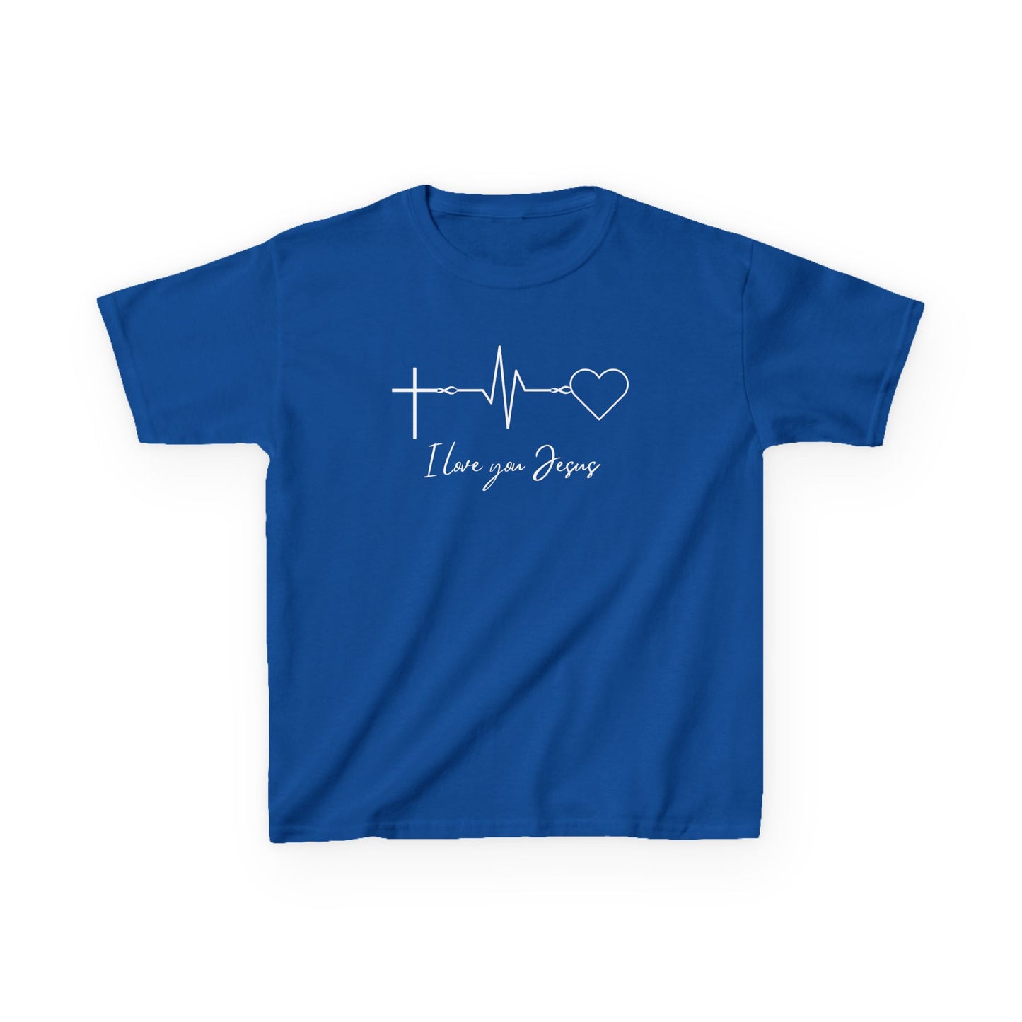 Kids T-Shirt - I Love You Jesus Comfortable Heavy Cotton Tee for Everyday Wear