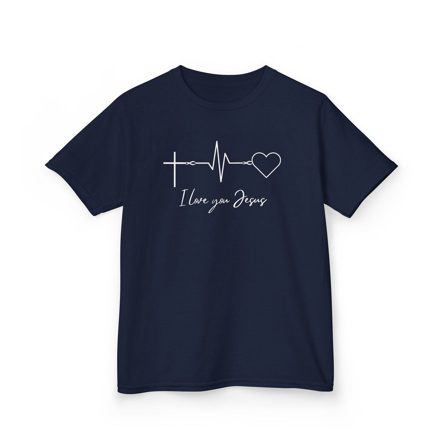 Kids T-Shirt - I Love You Jesus Comfortable Heavy Cotton Tee for Everyday Wear