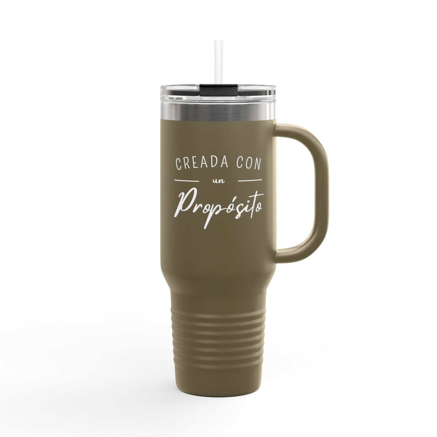 Insulated Travel Mug - 'Creada con un Propósito' Design, 40oz