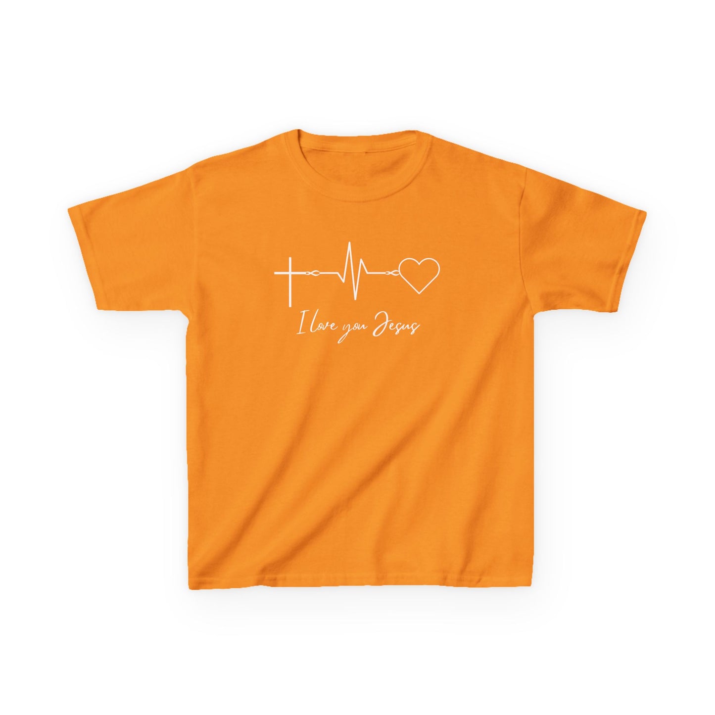 Kids T-Shirt - I Love You Jesus Comfortable Heavy Cotton Tee for Everyday Wear