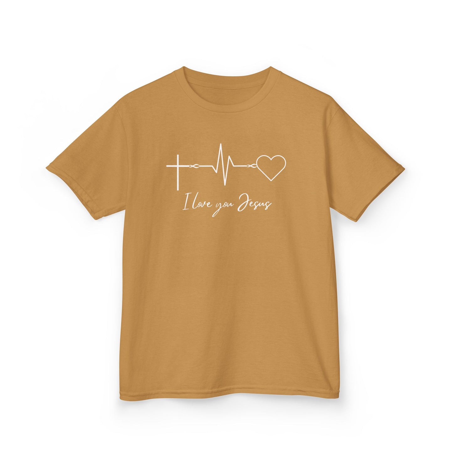Kids T-Shirt - I Love You Jesus Comfortable Heavy Cotton Tee for Everyday Wear