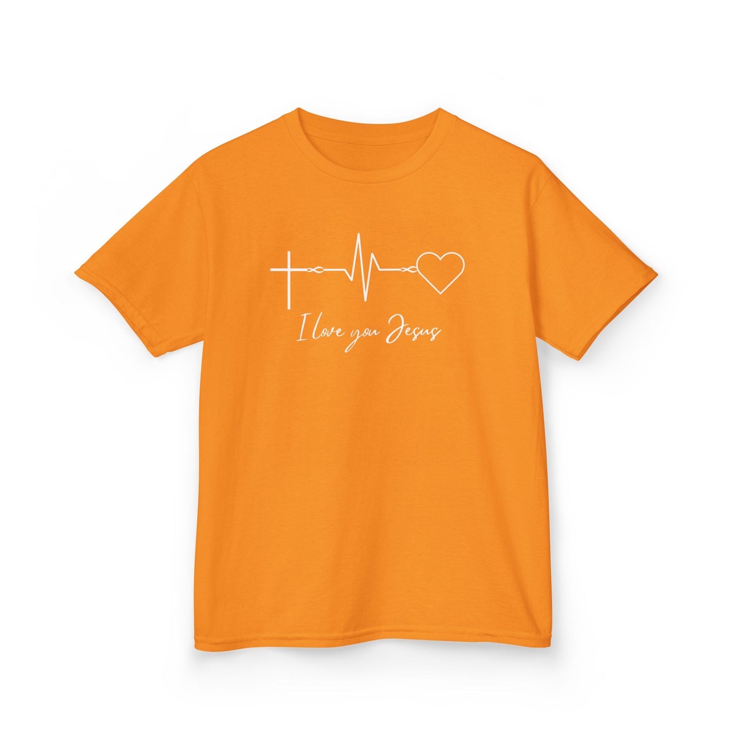 Kids T-Shirt - I Love You Jesus Comfortable Heavy Cotton Tee for Everyday Wear