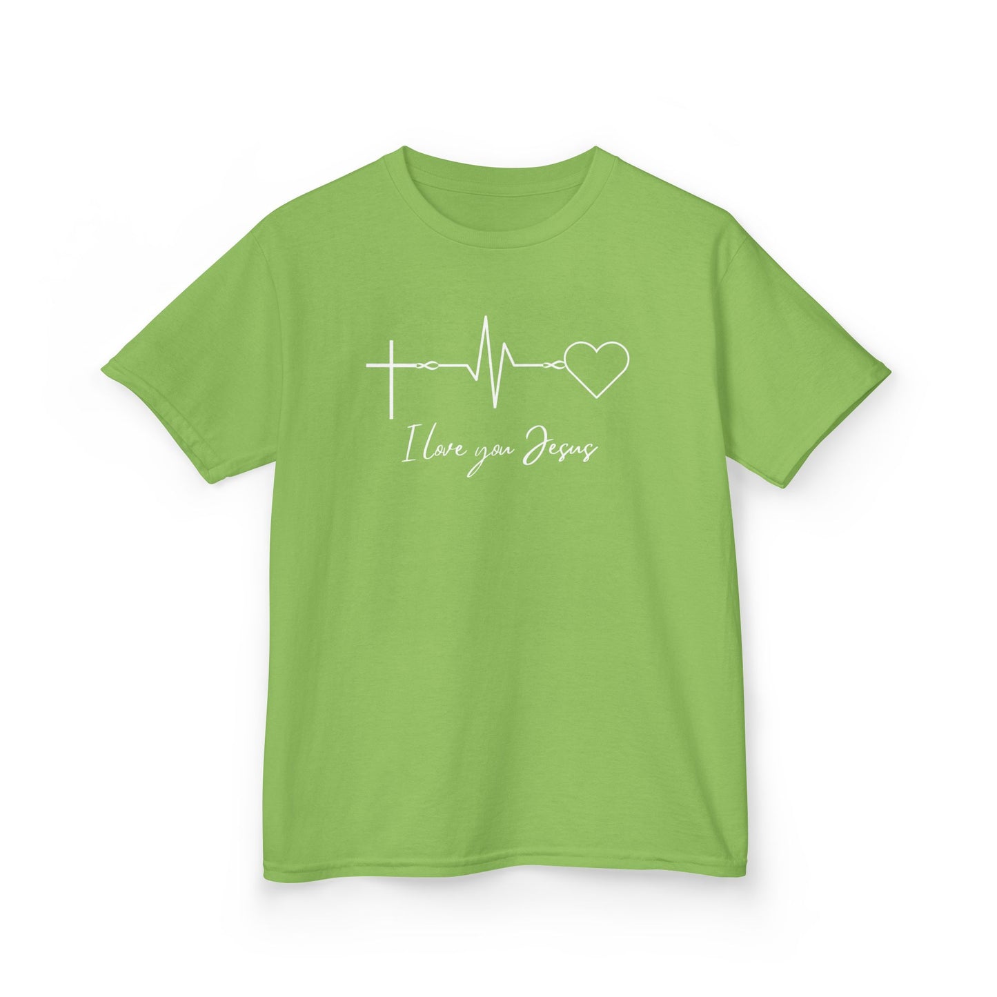 Kids T-Shirt - I Love You Jesus Comfortable Heavy Cotton Tee for Everyday Wear