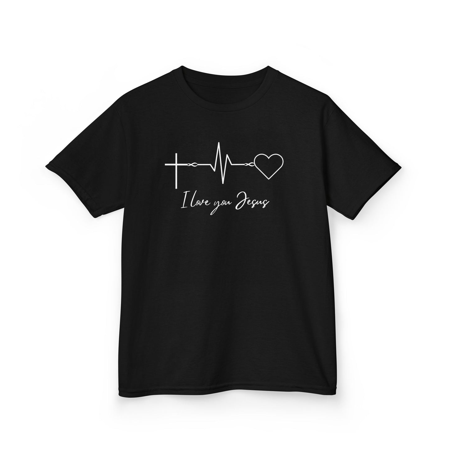 Kids T-Shirt - I Love You Jesus Comfortable Heavy Cotton Tee for Everyday Wear
