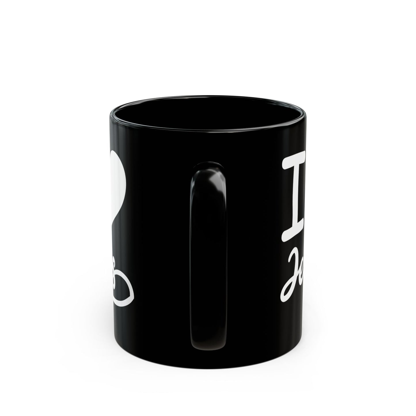 I Love Jesus Black Mug - 11oz & 15oz Coffee Cup for Faithful Believers