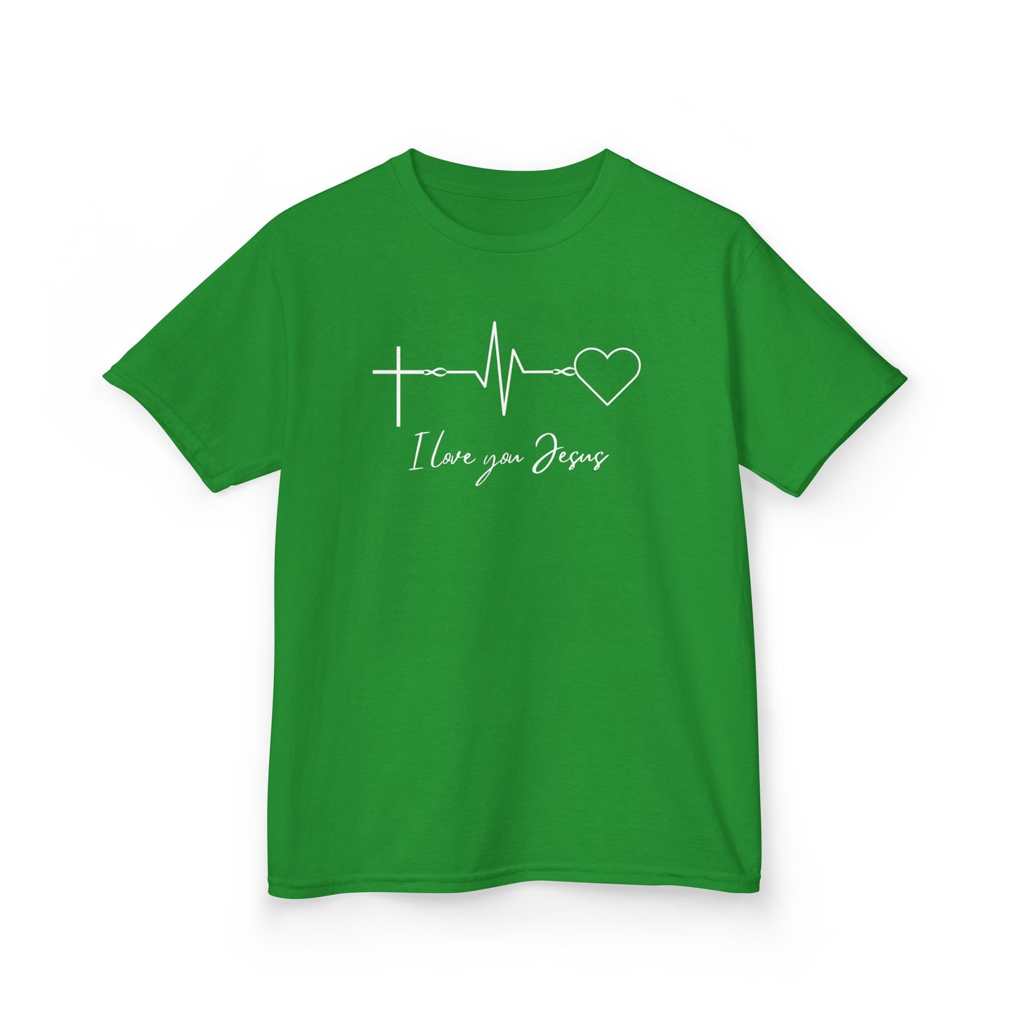 Kids T-Shirt - I Love You Jesus Comfortable Heavy Cotton Tee for Everyday Wear