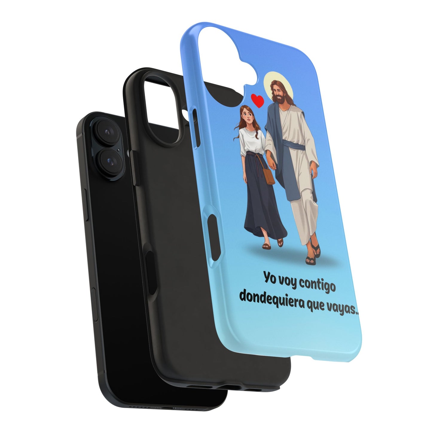 iPhone 16 Plus Inspirational Tough Phone Case - Yo voy contigo dondequiera que vayas