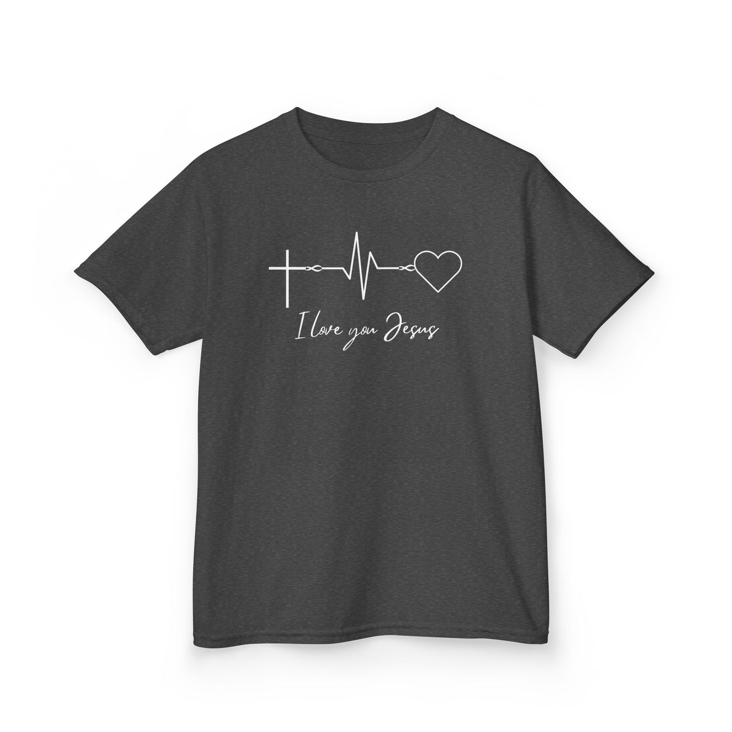 Kids T-Shirt - I Love You Jesus Comfortable Heavy Cotton Tee for Everyday Wear