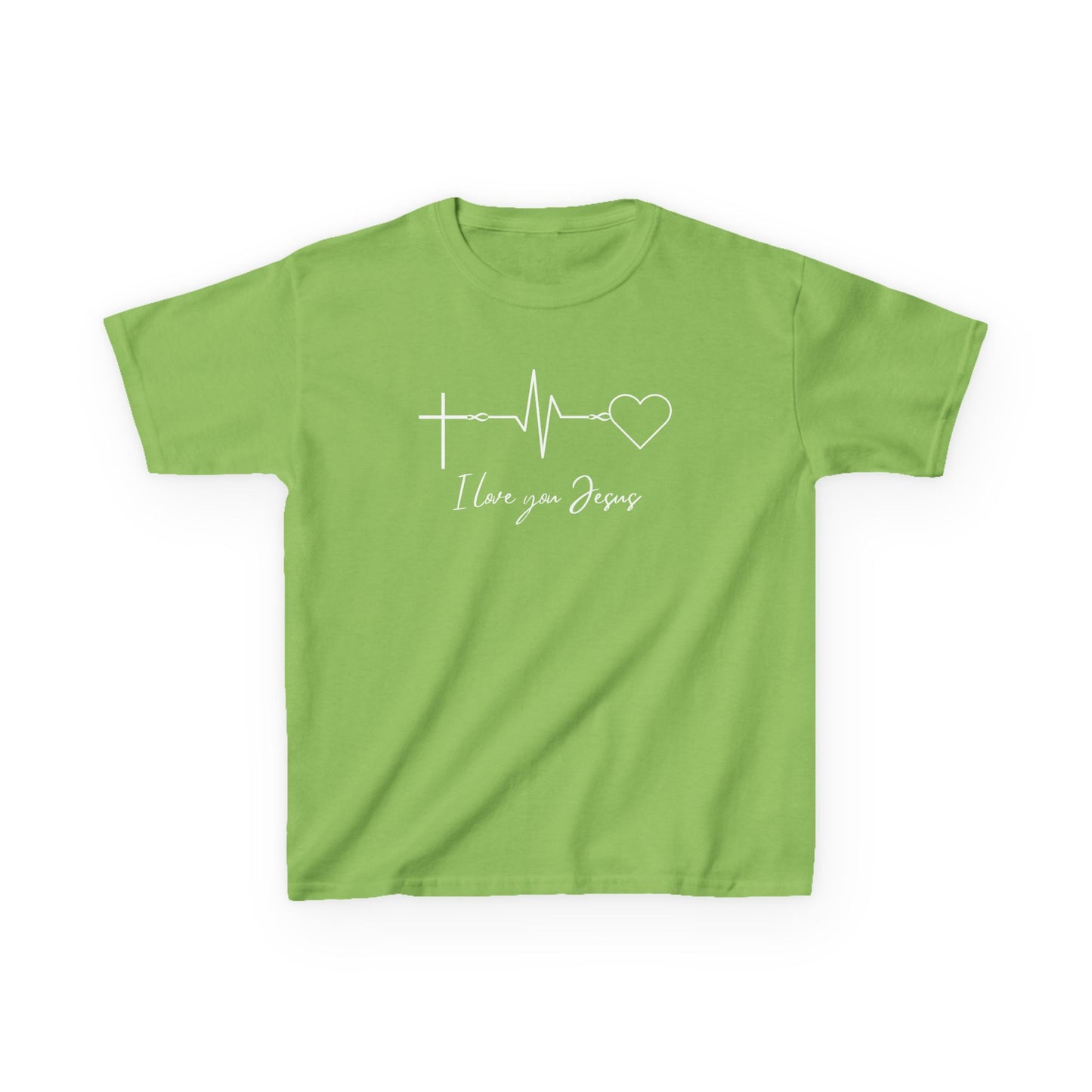 Kids T-Shirt - I Love You Jesus Comfortable Heavy Cotton Tee for Everyday Wear