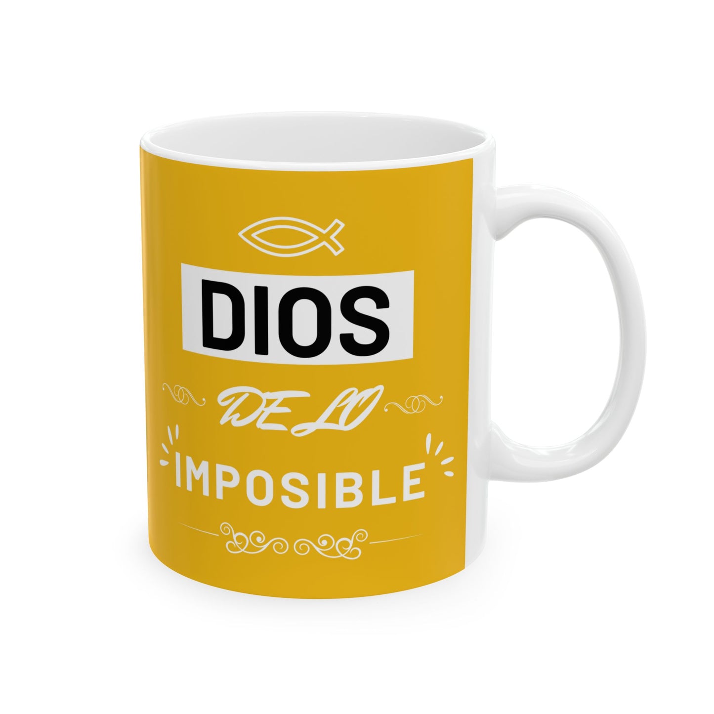 Inspiring Ceramic Mug - "Dios de lo Imposible" Quote - Motivational Drinkware for Home or Office