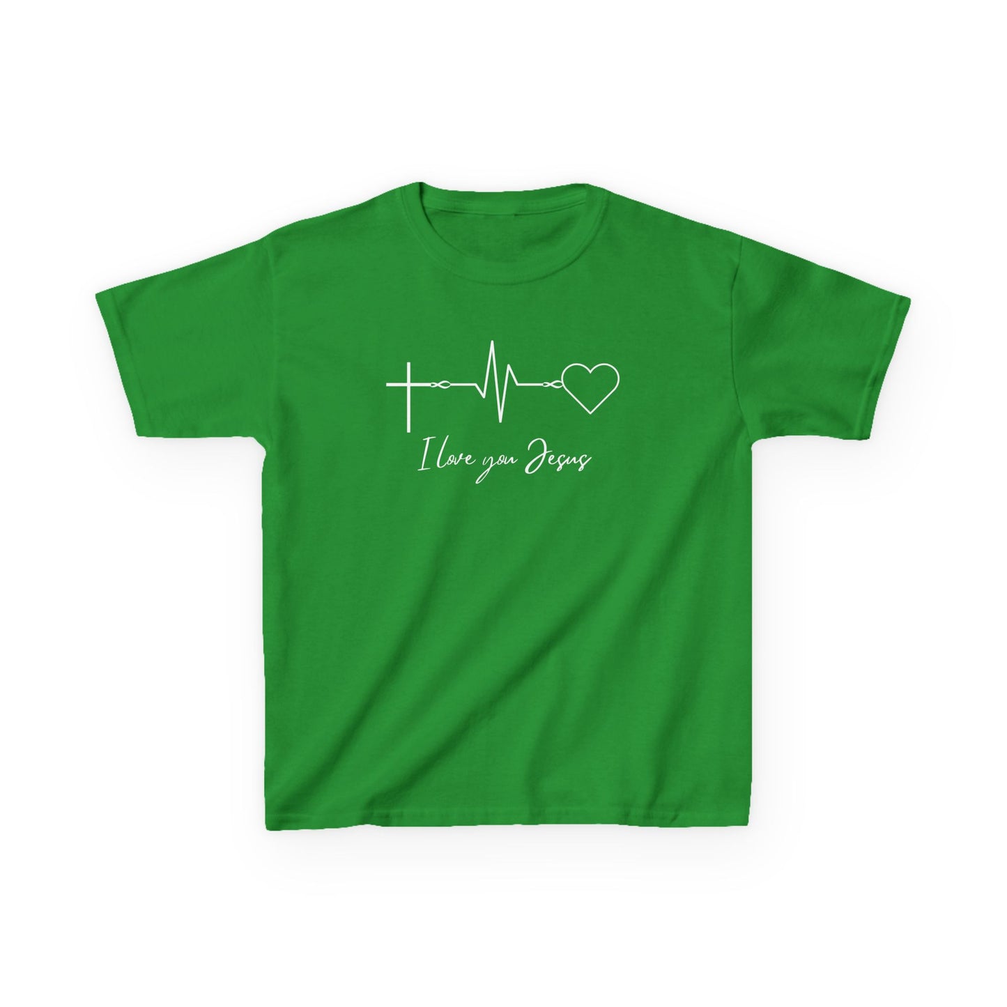 Kids T-Shirt - I Love You Jesus Comfortable Heavy Cotton Tee for Everyday Wear