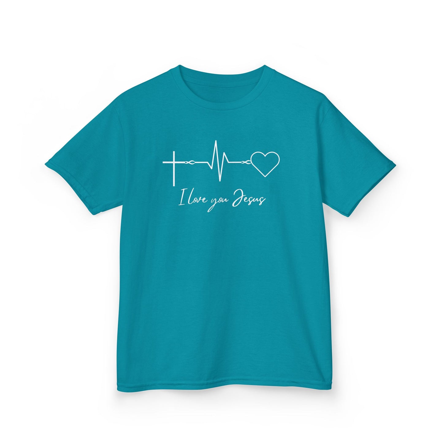Kids T-Shirt - I Love You Jesus Comfortable Heavy Cotton Tee for Everyday Wear