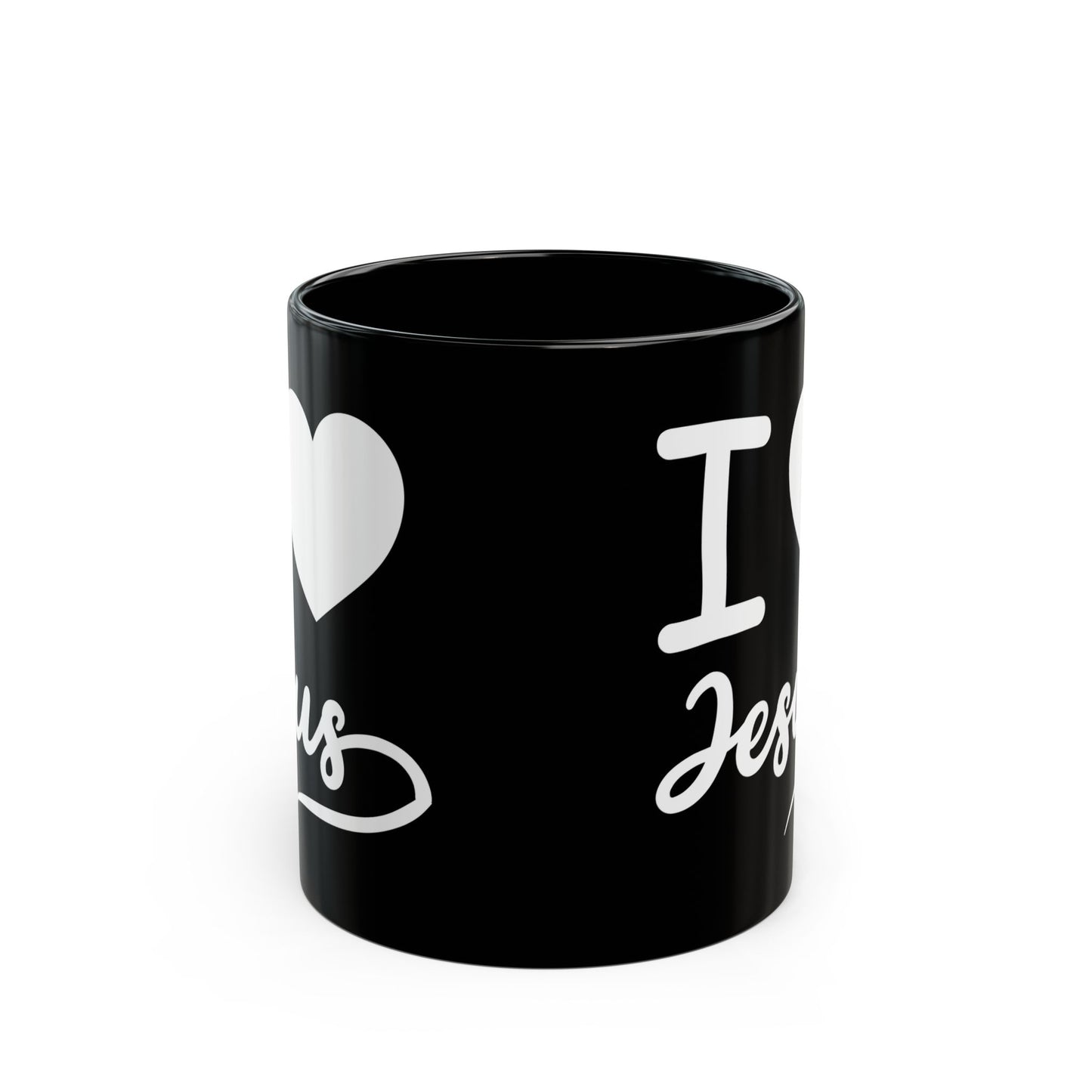 I Love Jesus Black Mug - 11oz & 15oz Coffee Cup for Faithful Believers