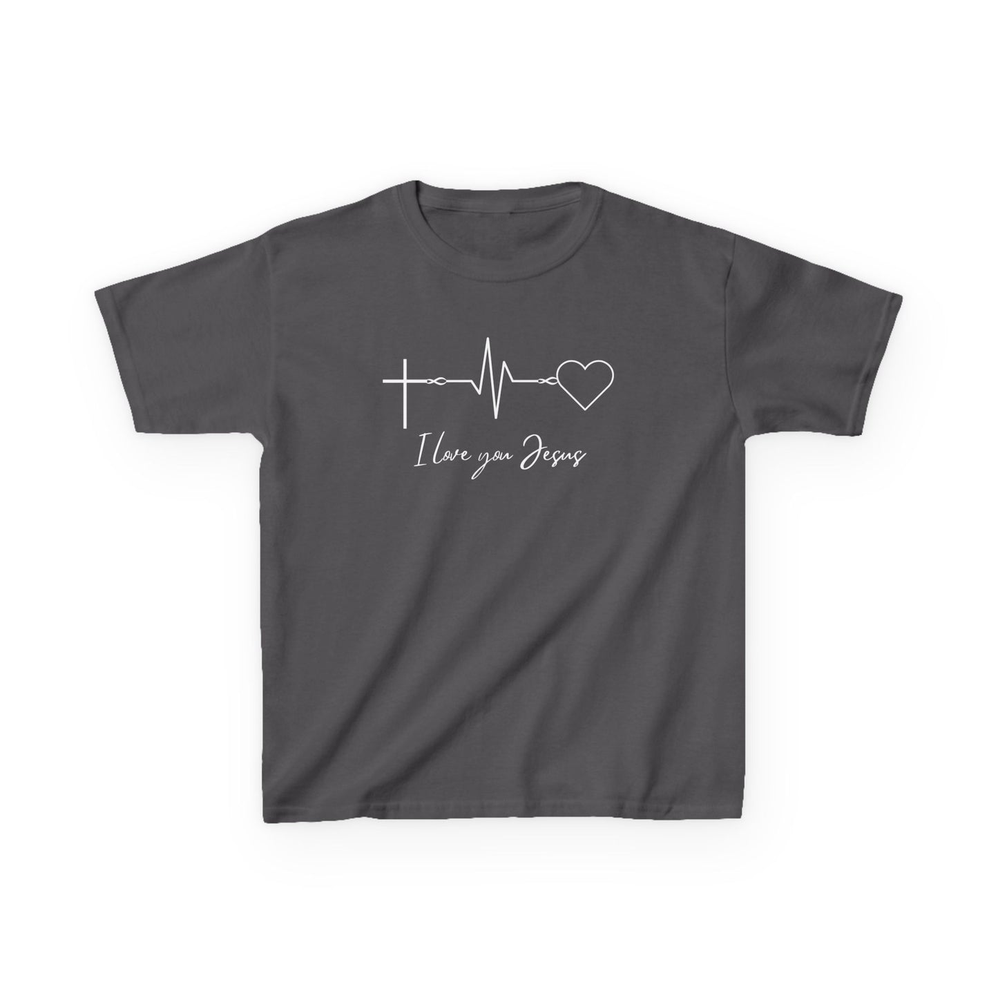 Kids T-Shirt - I Love You Jesus Comfortable Heavy Cotton Tee for Everyday Wear