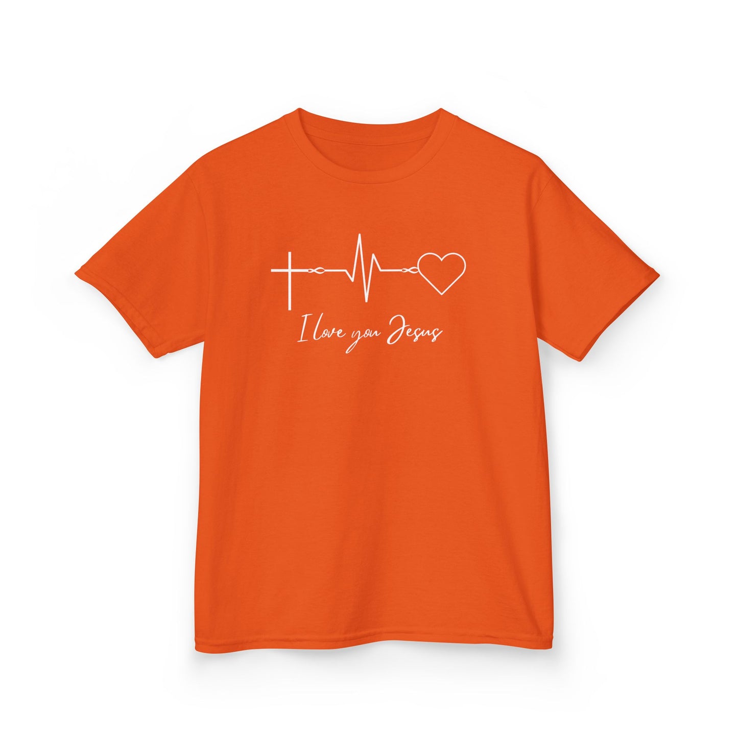 Kids T-Shirt - I Love You Jesus Comfortable Heavy Cotton Tee for Everyday Wear