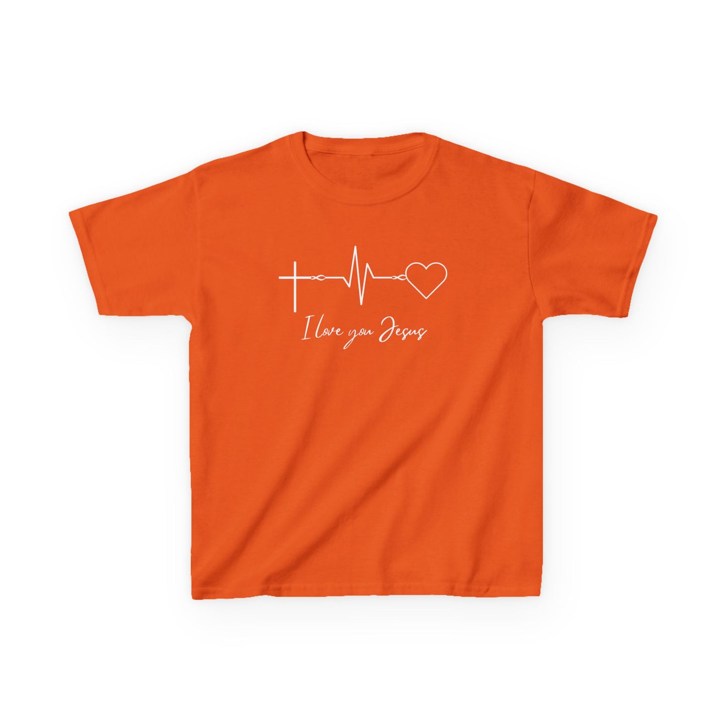 Kids T-Shirt - I Love You Jesus Comfortable Heavy Cotton Tee for Everyday Wear