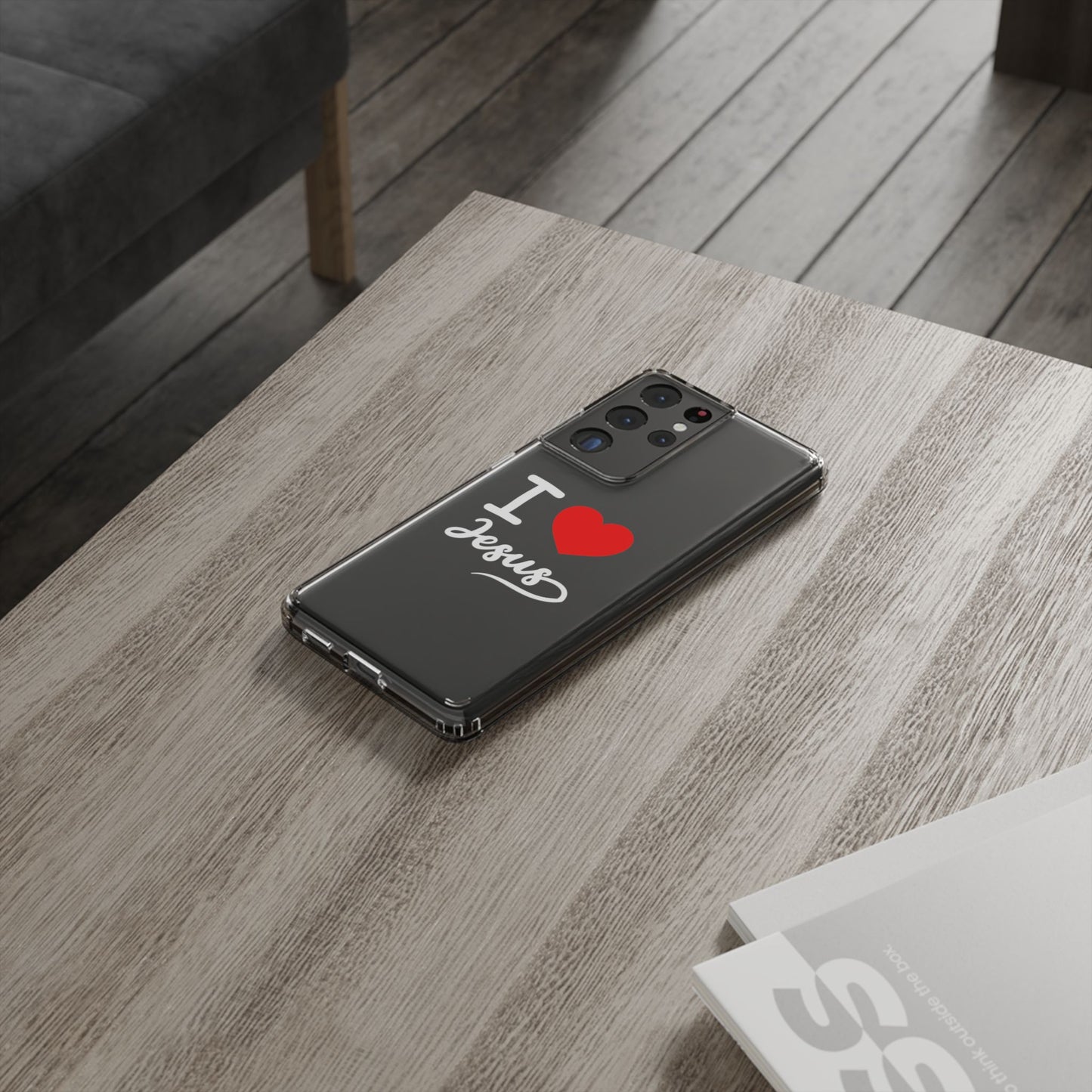 I Love Jesus Clear Phone Case - Stylish & Protective Accessory