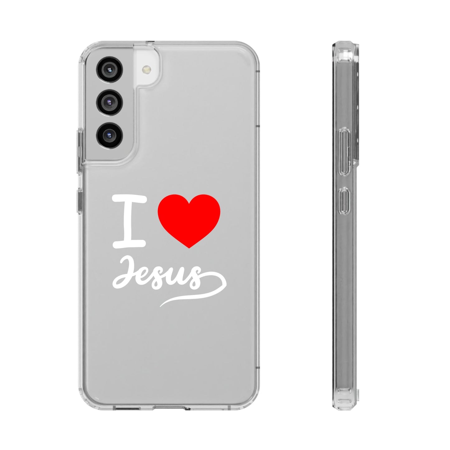 I Love Jesus Clear Phone Case - Stylish & Protective Accessory