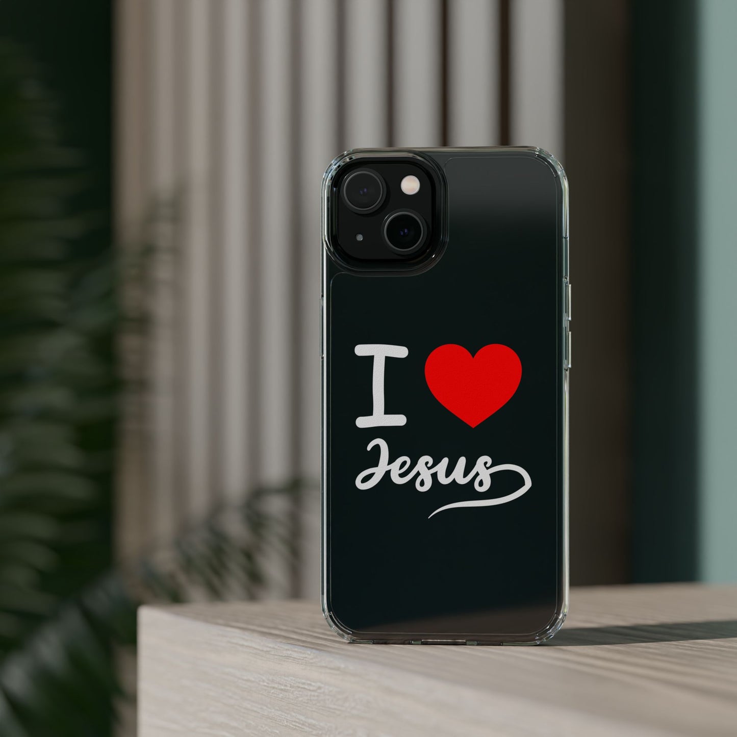 I Love Jesus Clear Phone Case - Stylish & Protective Accessory