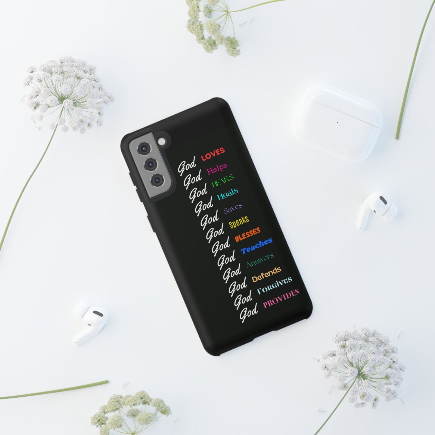 Inspirational Phone Case - God Loves, Helps, Heals & More