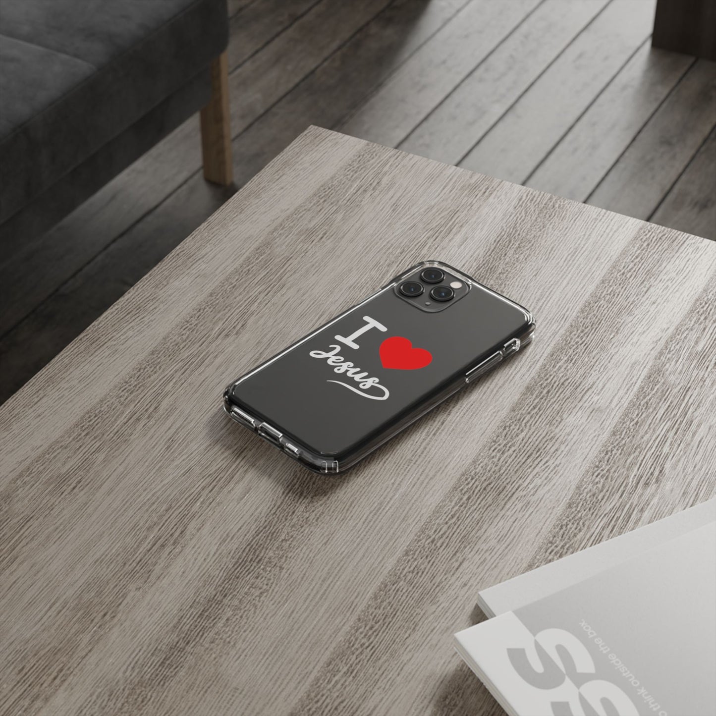 I Love Jesus Clear Phone Case - Stylish & Protective Accessory