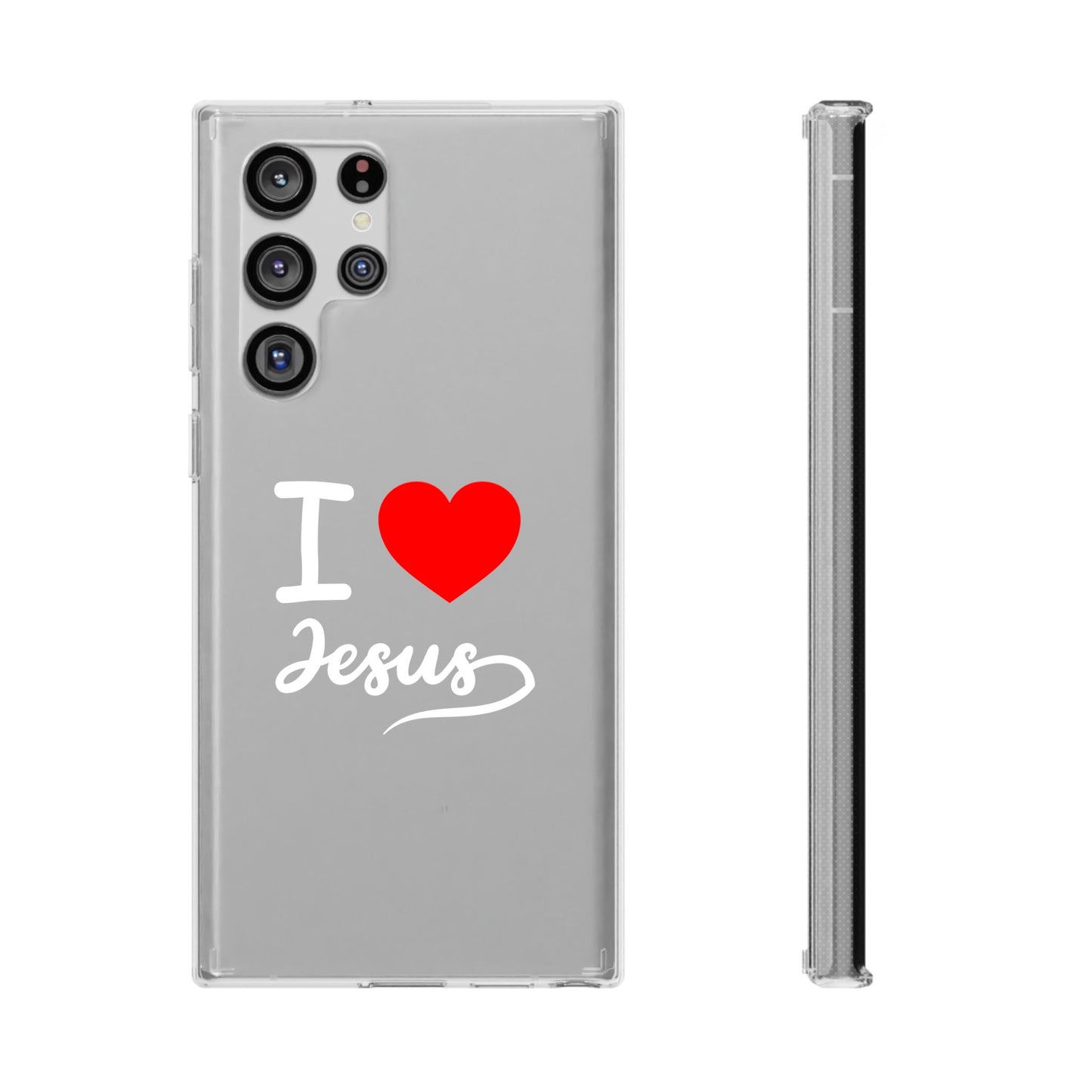 I Love Jesus Clear Phone Case - Stylish & Protective Accessory