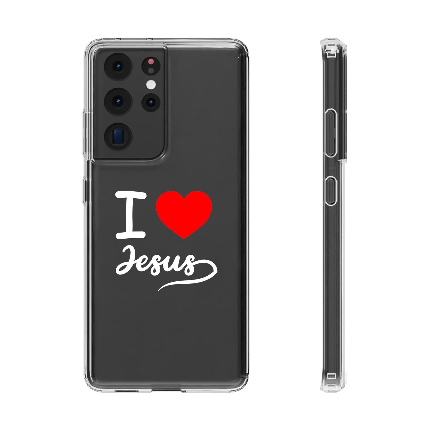 I Love Jesus Clear Phone Case - Stylish & Protective Accessory