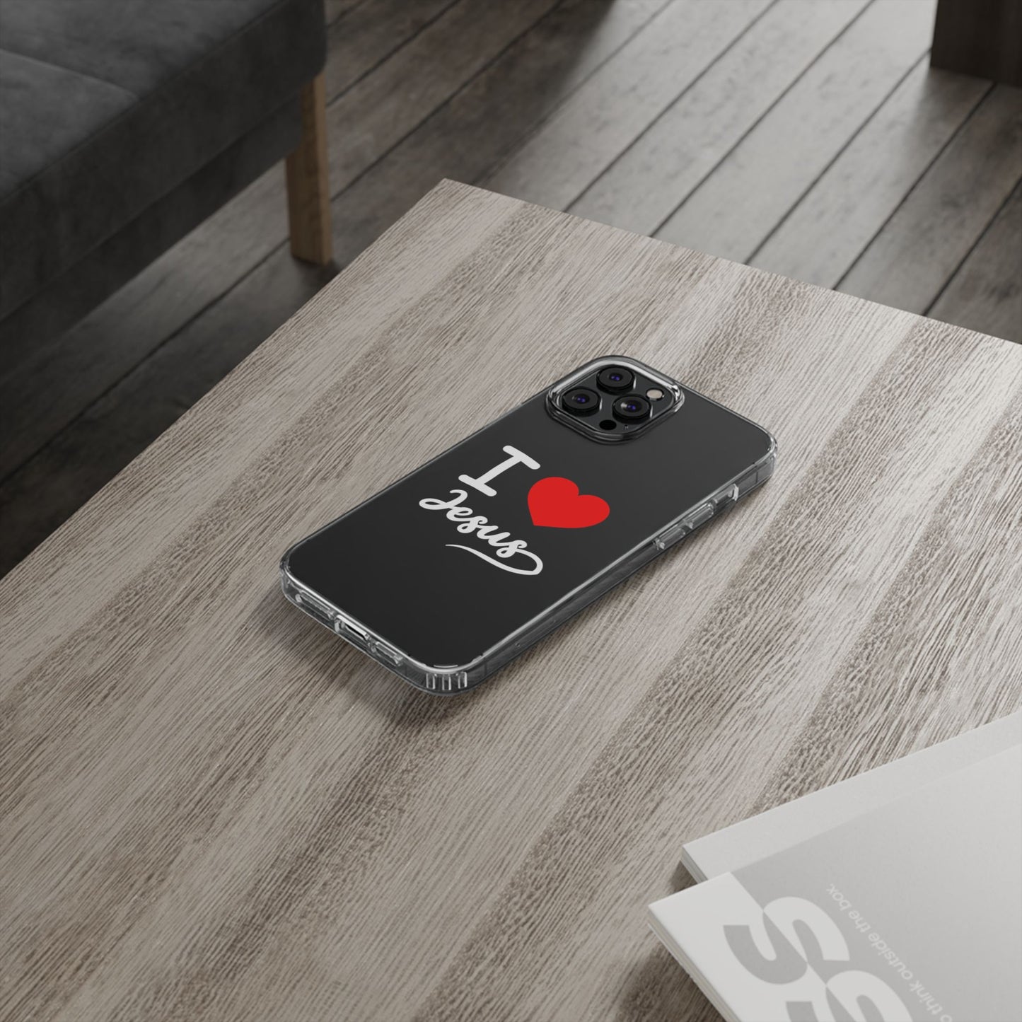 I Love Jesus Clear Phone Case - Stylish & Protective Accessory