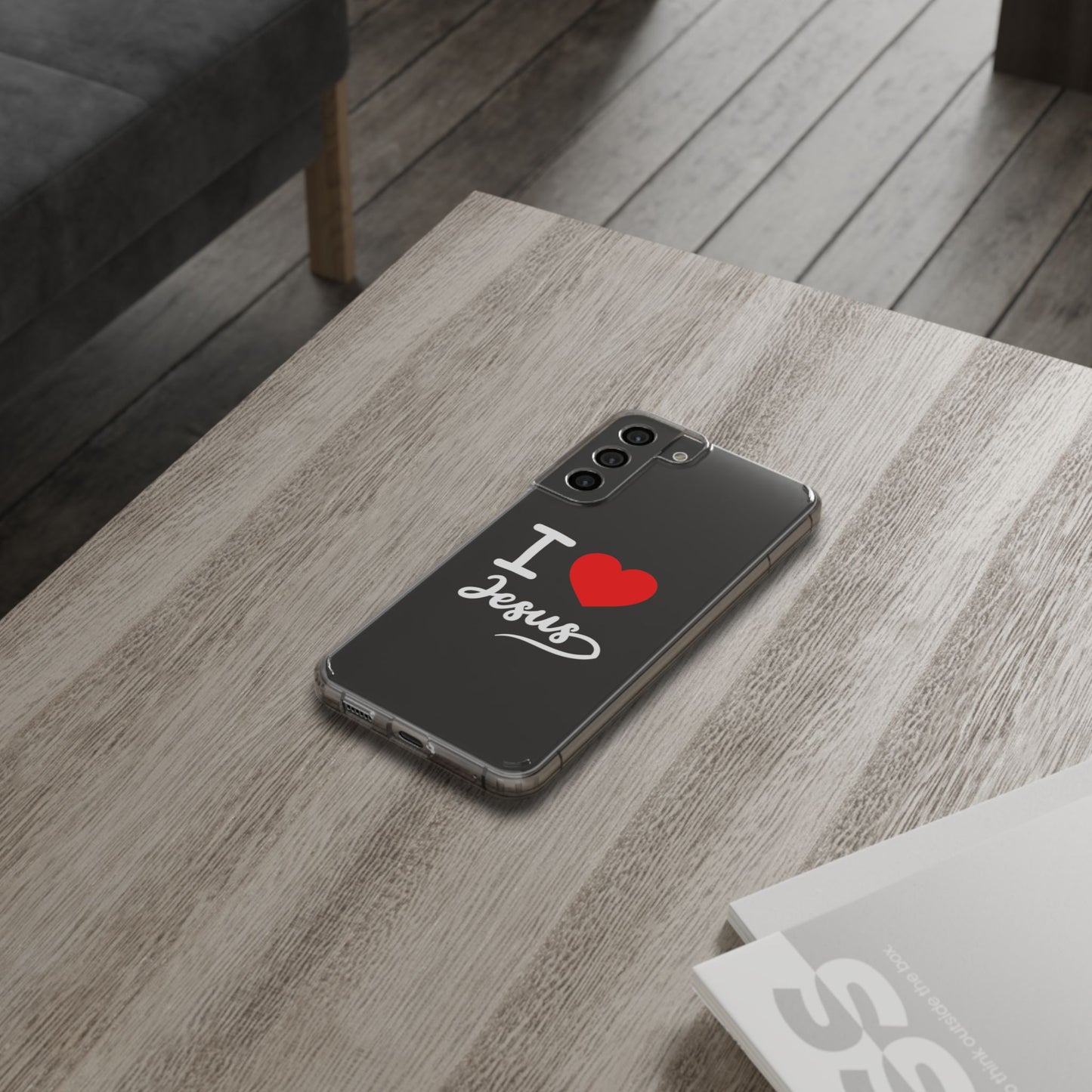 I Love Jesus Clear Phone Case - Stylish & Protective Accessory