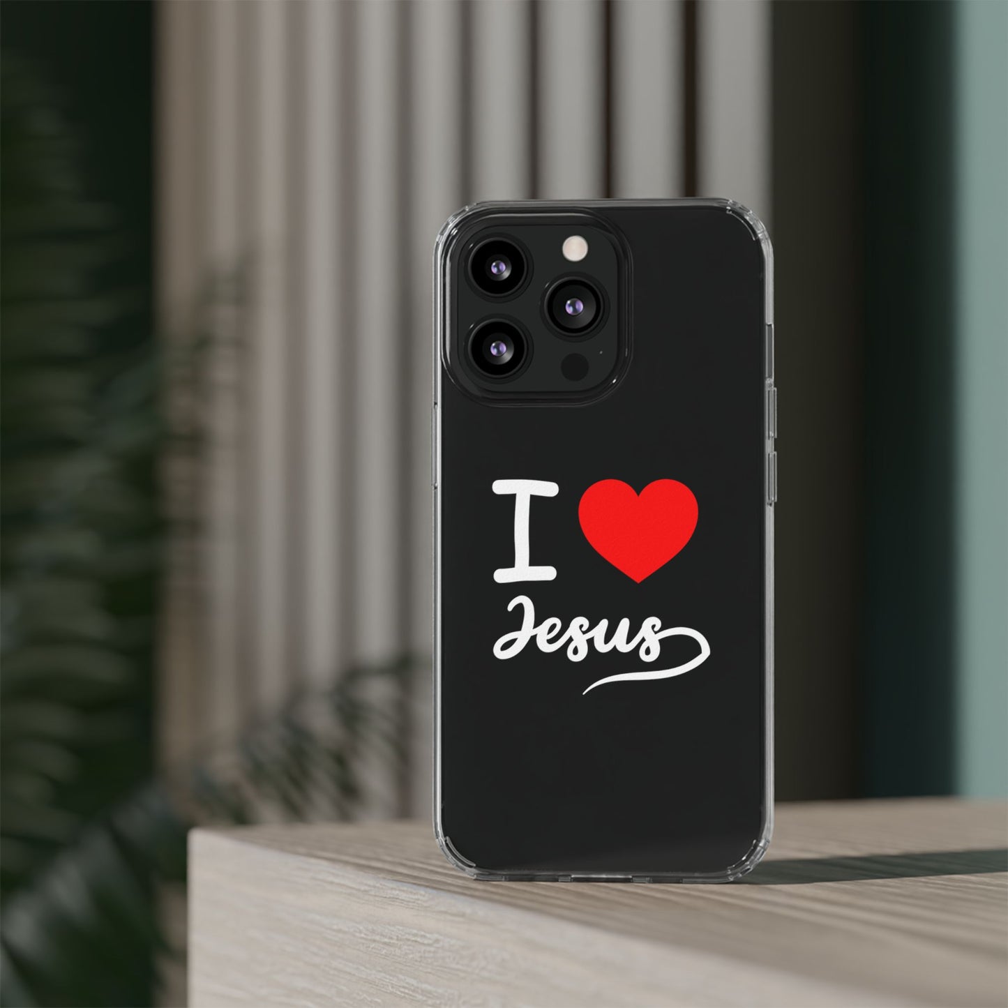 I Love Jesus Clear Phone Case - Stylish & Protective Accessory