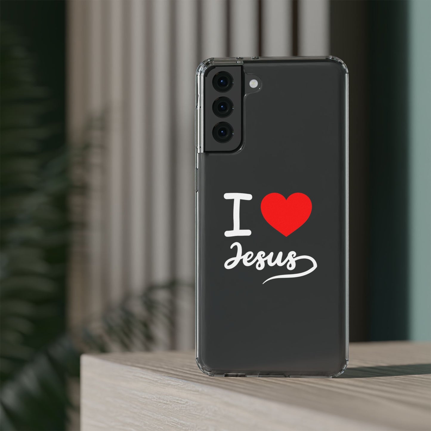 I Love Jesus Clear Phone Case - Stylish & Protective Accessory
