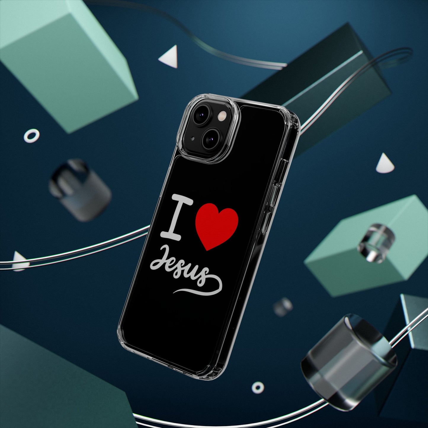 I Love Jesus Clear Phone Case - Stylish & Protective Accessory