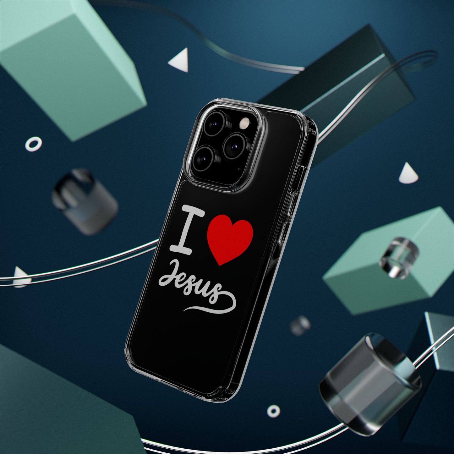 I Love Jesus Clear Phone Case - Stylish & Protective Accessory