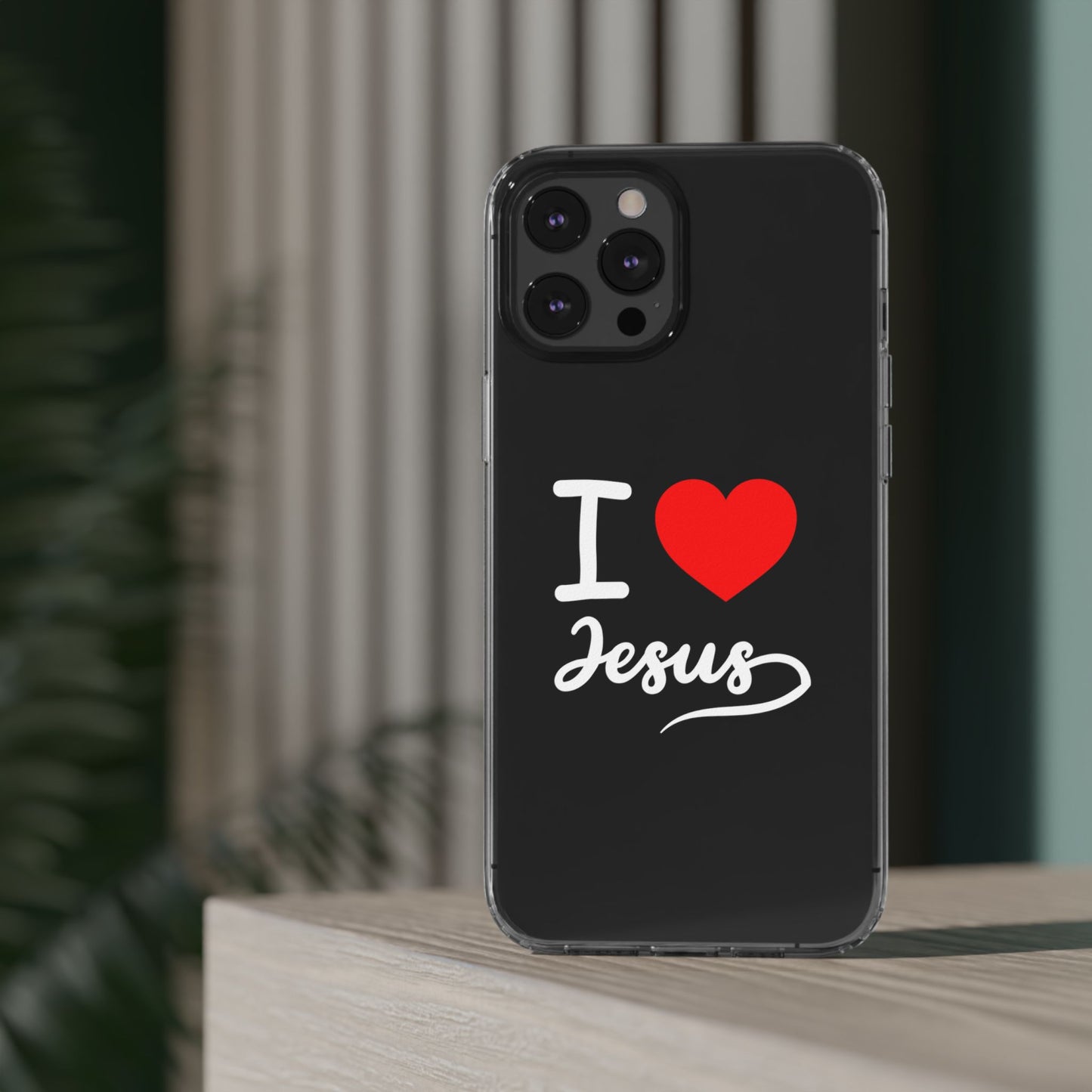 I Love Jesus Clear Phone Case - Stylish & Protective Accessory