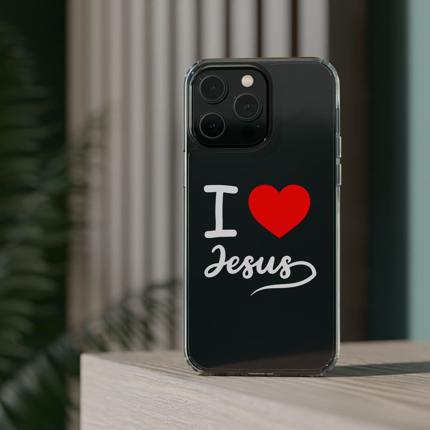 I Love Jesus Clear Phone Case - Stylish & Protective Accessory