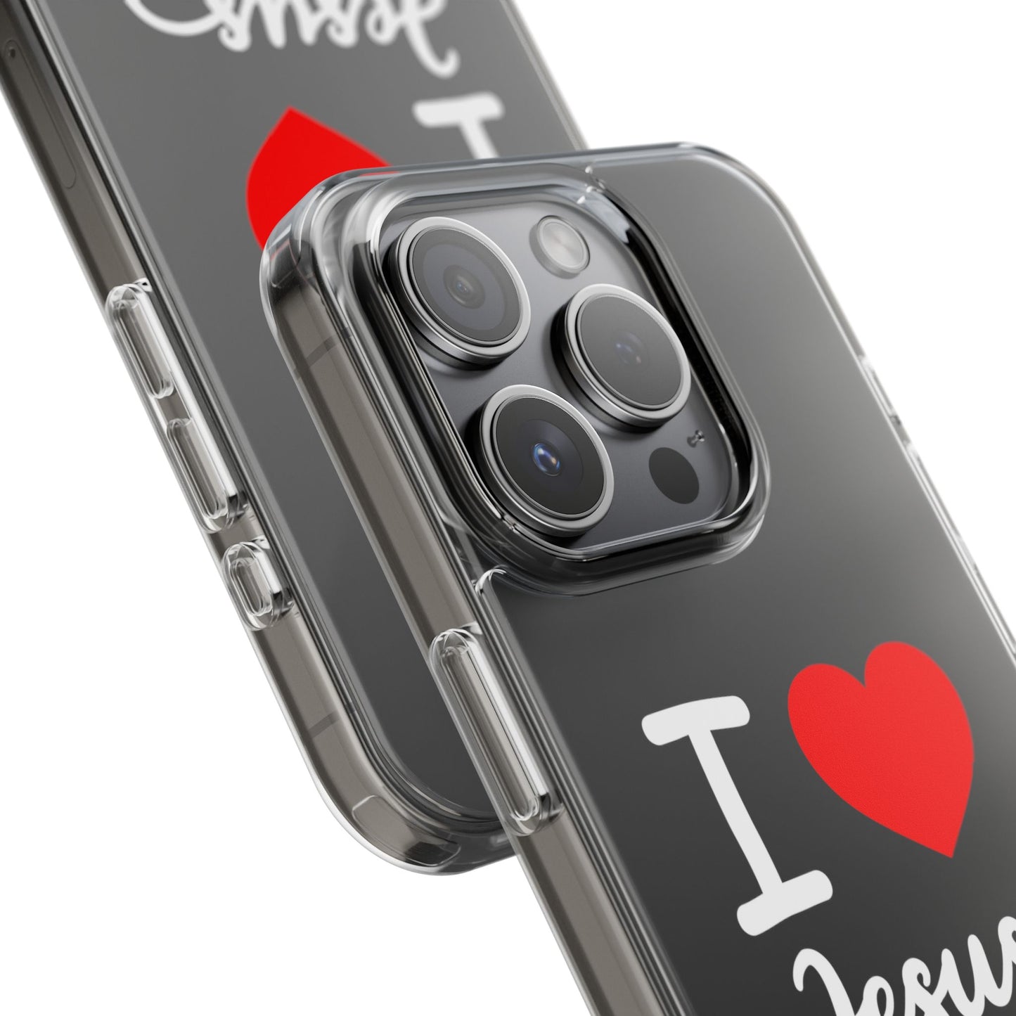 I Love Jesus Clear Phone Case - Stylish & Protective Accessory