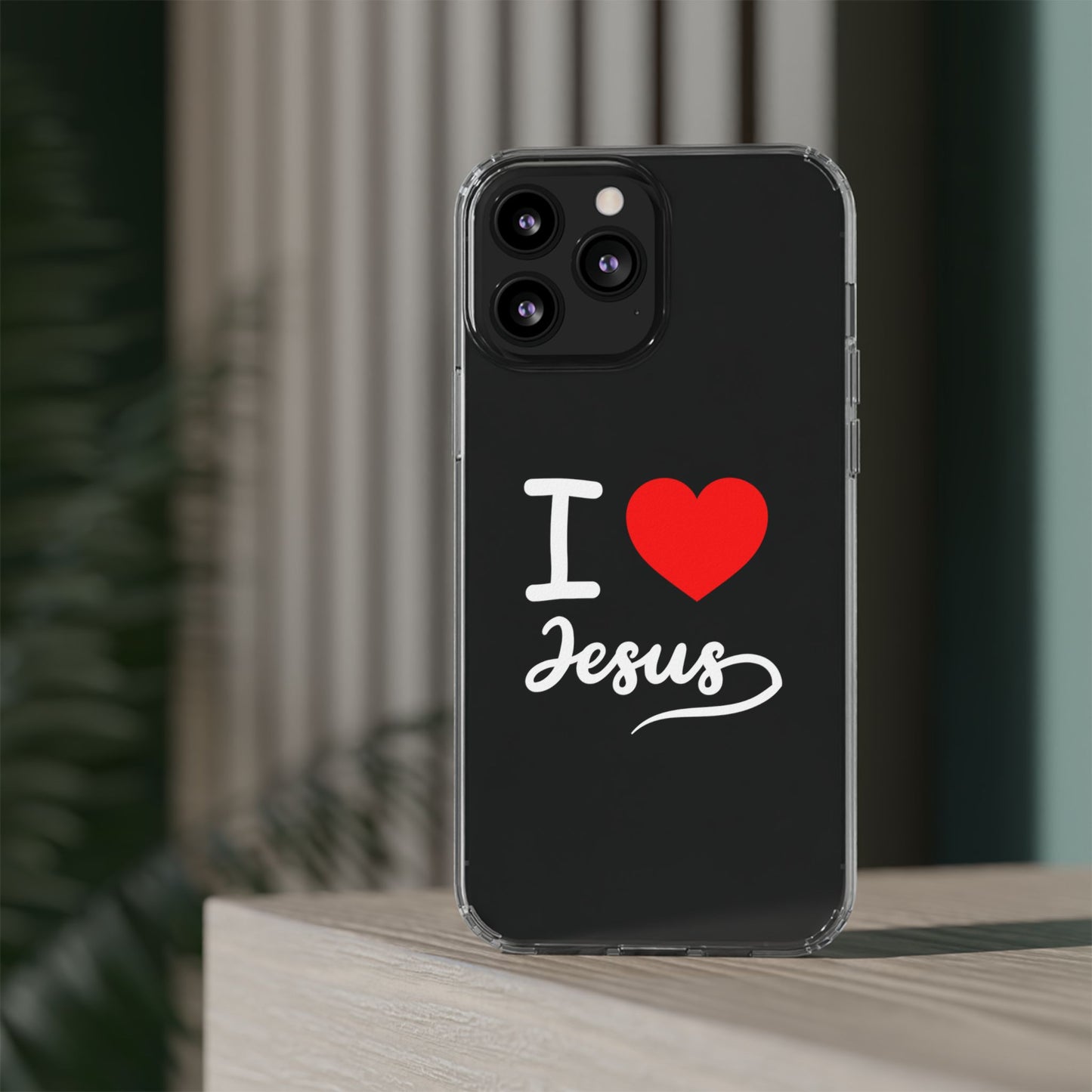 I Love Jesus Clear Phone Case - Stylish & Protective Accessory