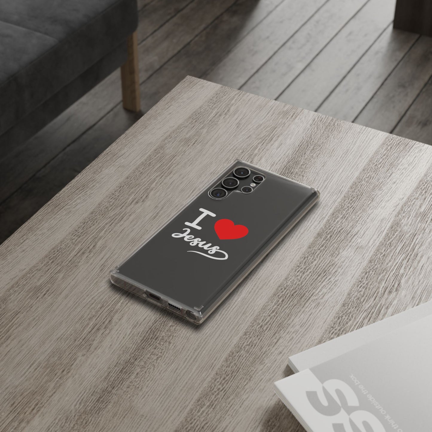 I Love Jesus Clear Phone Case - Stylish & Protective Accessory