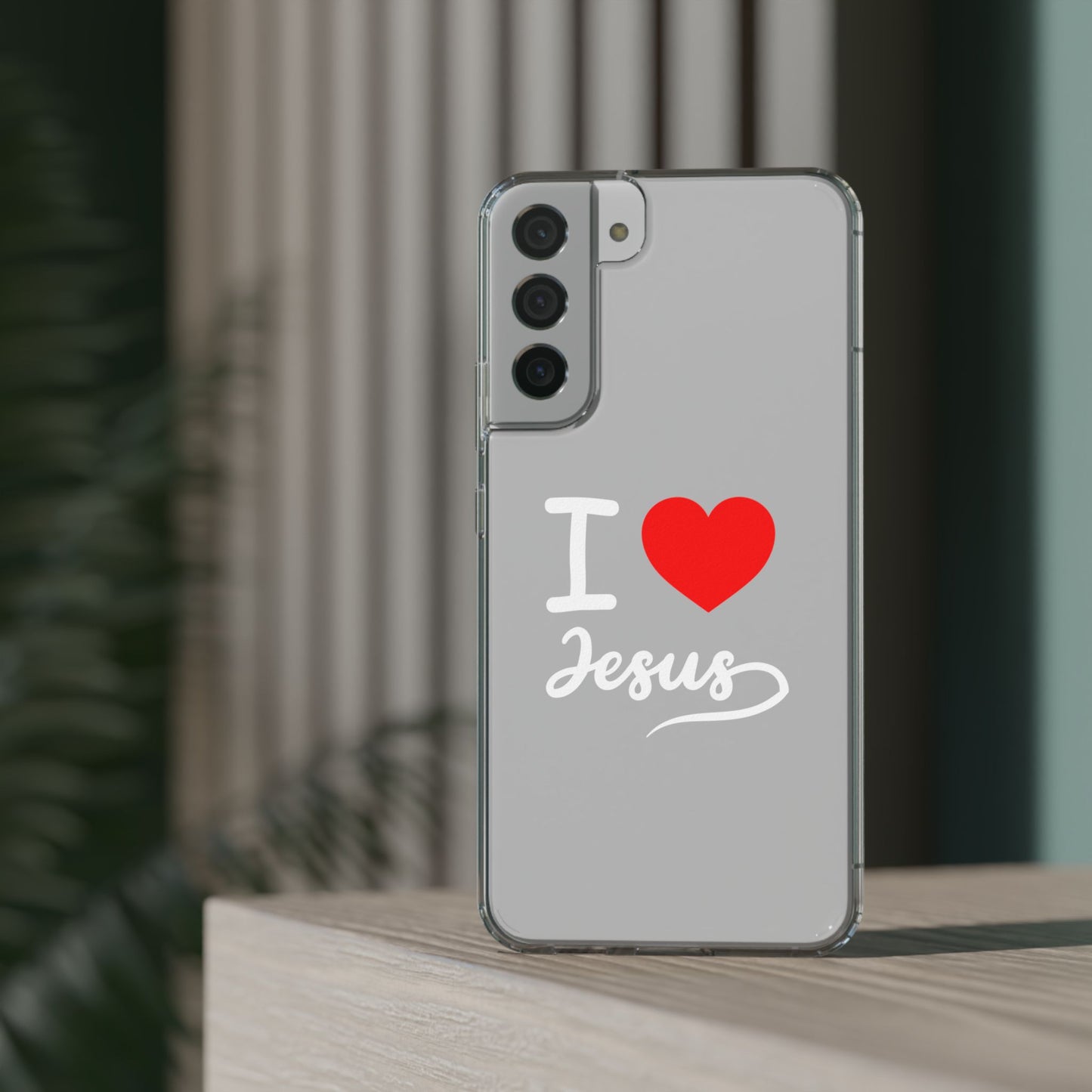 I Love Jesus Clear Phone Case - Stylish & Protective Accessory