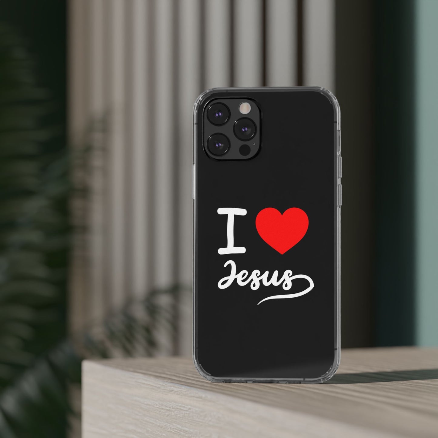 I Love Jesus Clear Phone Case - Stylish & Protective Accessory
