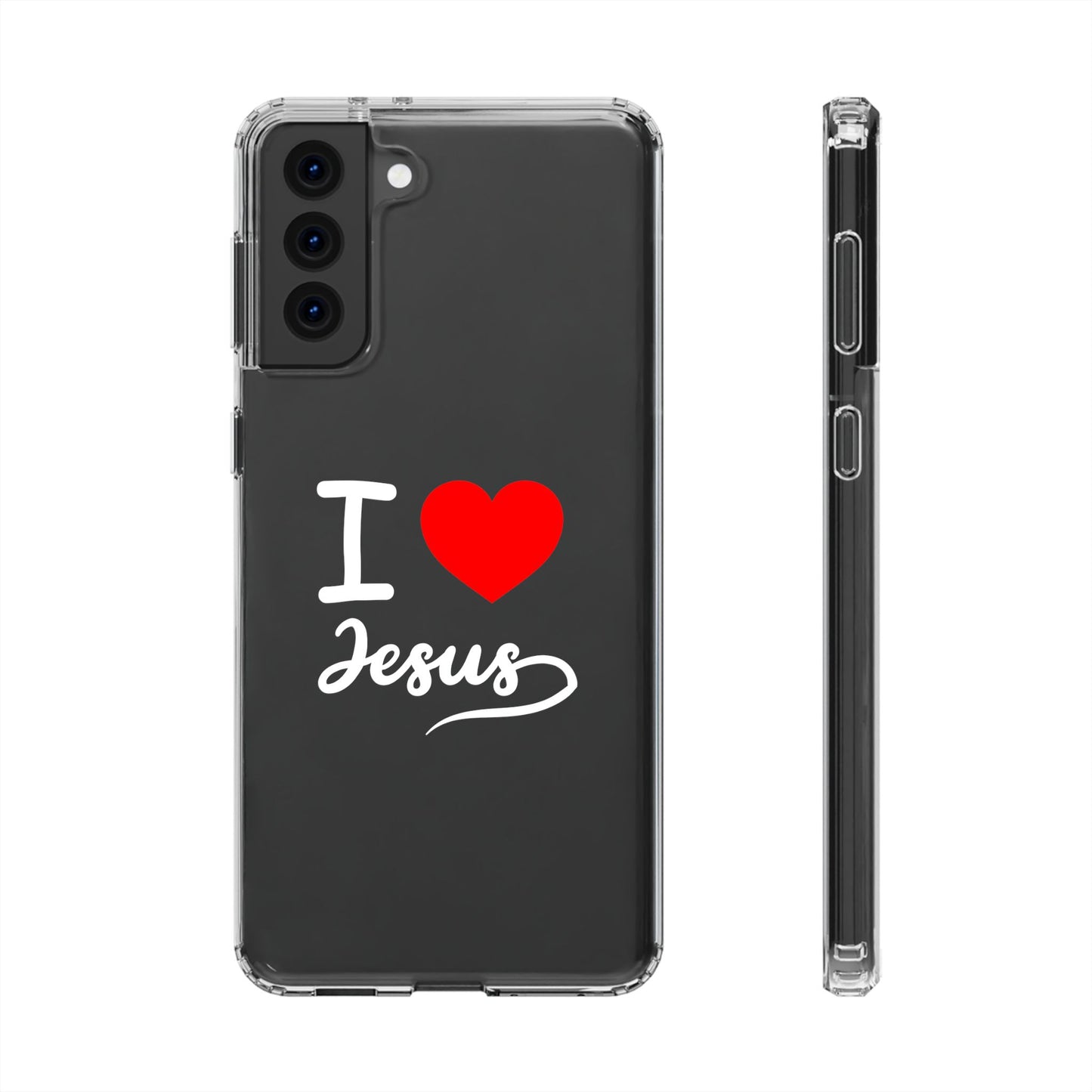 I Love Jesus Clear Phone Case - Stylish & Protective Accessory
