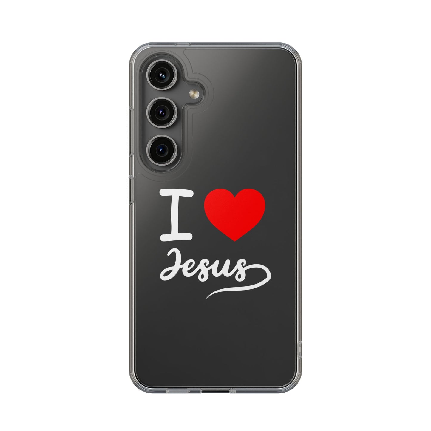 I Love Jesus Clear Phone Case - Stylish & Protective Accessory
