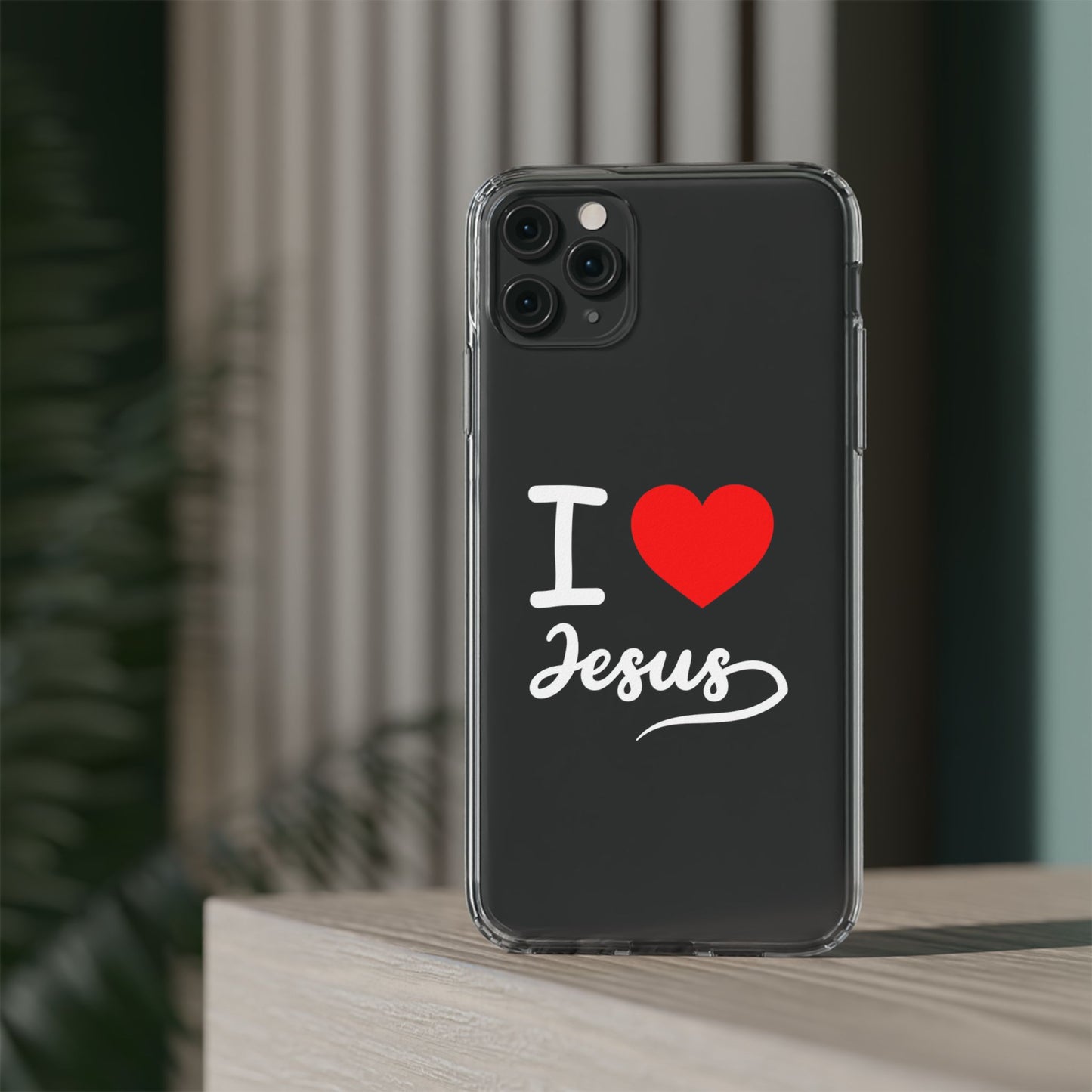 I Love Jesus Clear Phone Case - Stylish & Protective Accessory