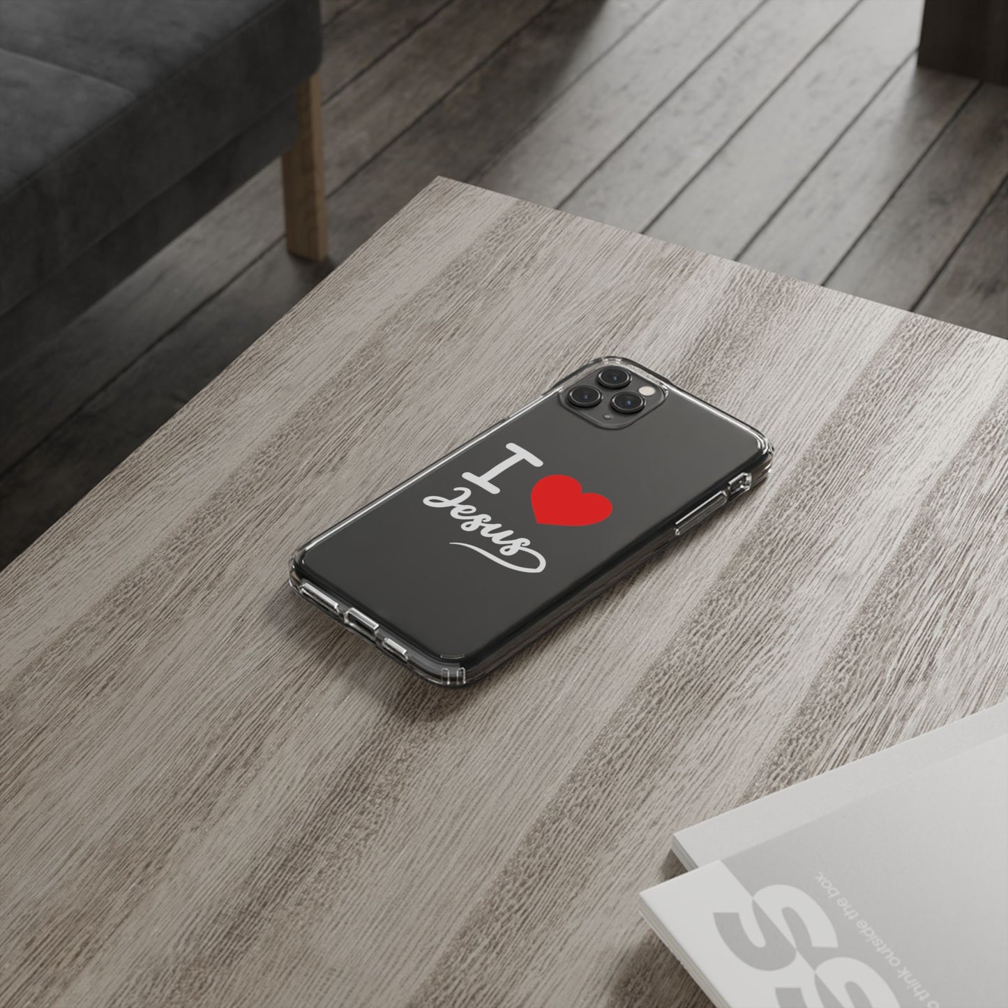 I Love Jesus Clear Phone Case - Stylish & Protective Accessory