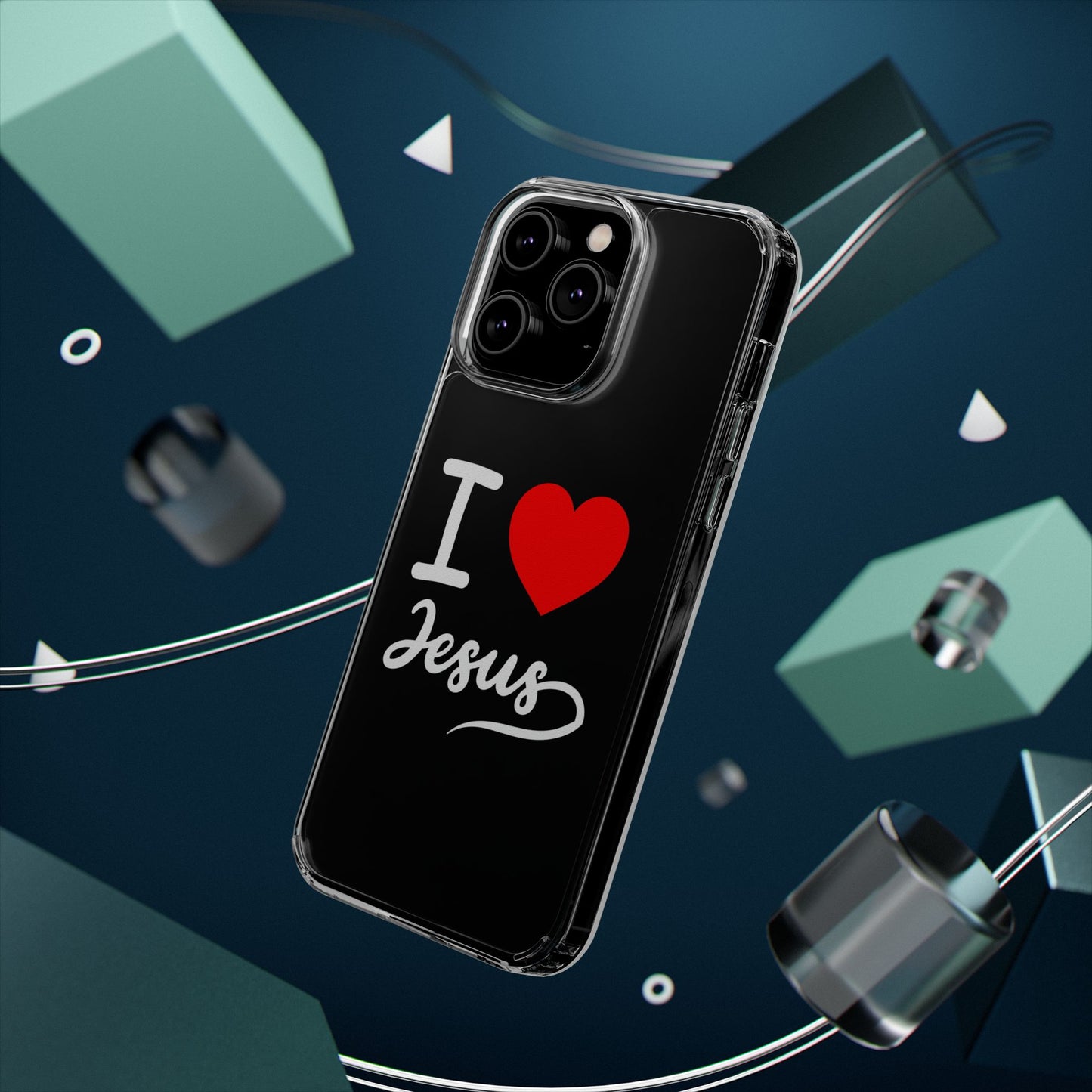 I Love Jesus Clear Phone Case - Stylish & Protective Accessory