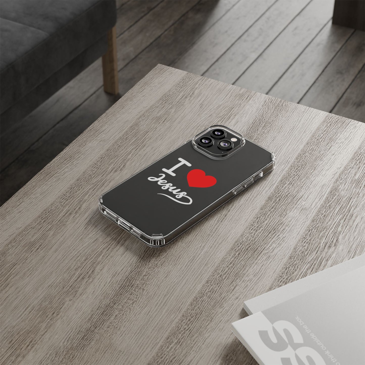 I Love Jesus Clear Phone Case - Stylish & Protective Accessory